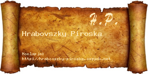 Hrabovszky Piroska névjegykártya
