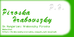 piroska hrabovszky business card